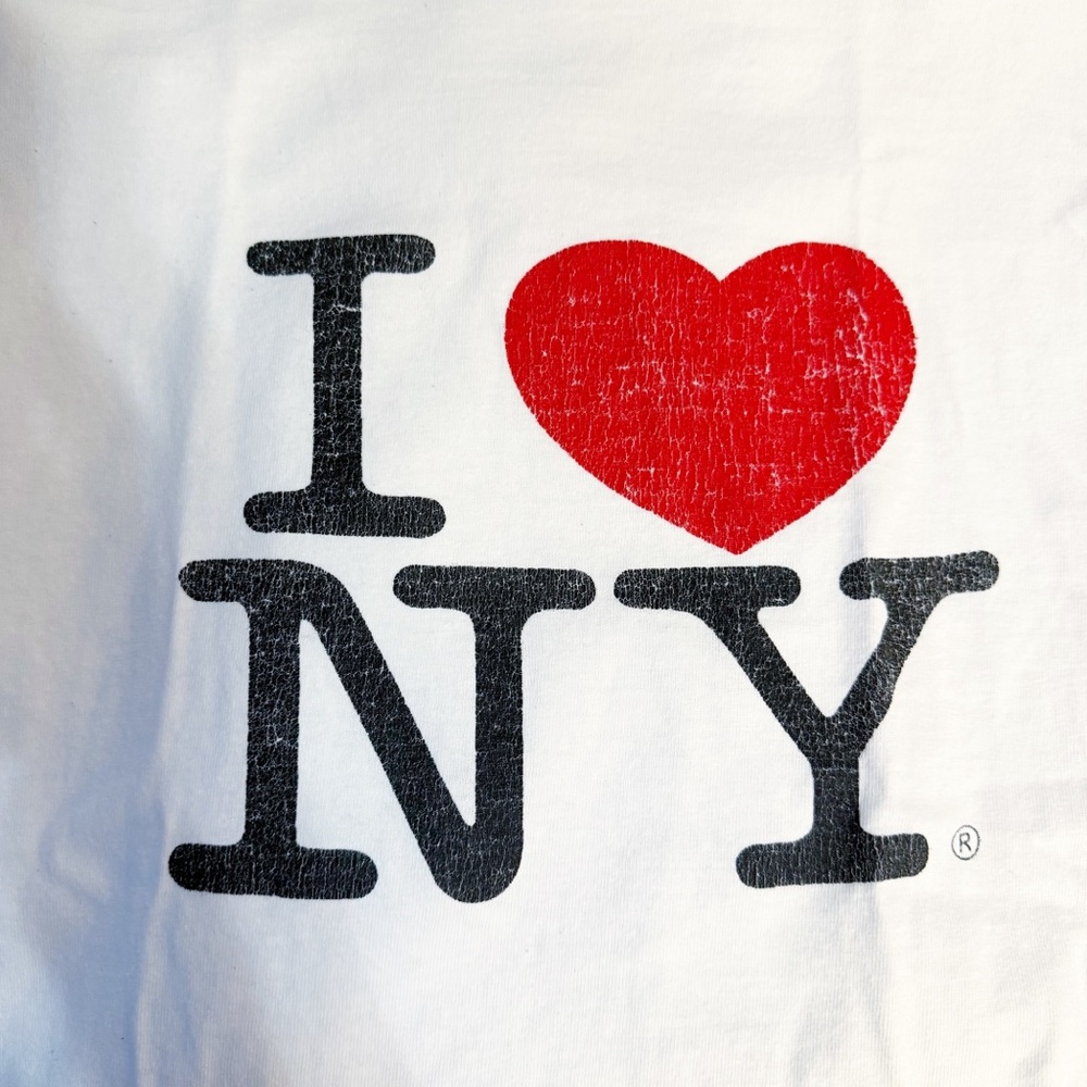 I Love New York Cotton Short Sleeve Crew Neck Tee White Size Small - Picture 3 of 5